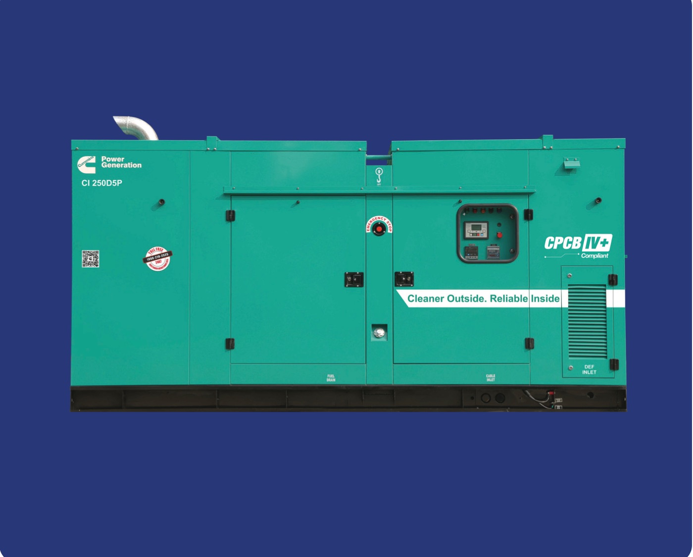 Acoustically enclosed diesel generator set